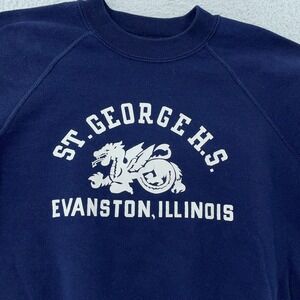 Vintage St. George H.S. Evanston Illinois‎ Sweatshirt Medium Crewneck USA 90s